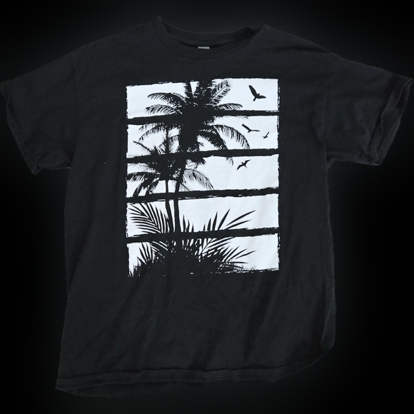 Palm Tree Silhouette - Men's Short Sleeve Graphic T-Shirt, Adult Medium - Picture 1 of 2